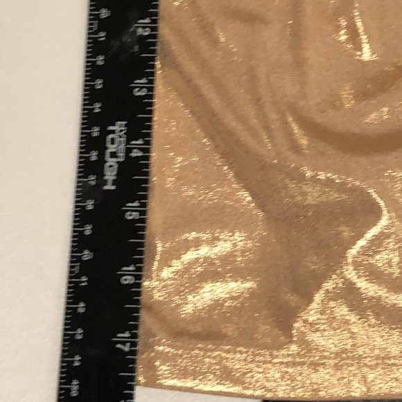 Boston Proper size large gold metallic halter draped neckline lots of stretch - Picture 5 of 6